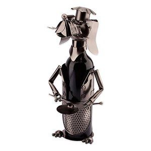 NWT Metal Master Chef Dog Wine Bottle Holder Bar Caddy